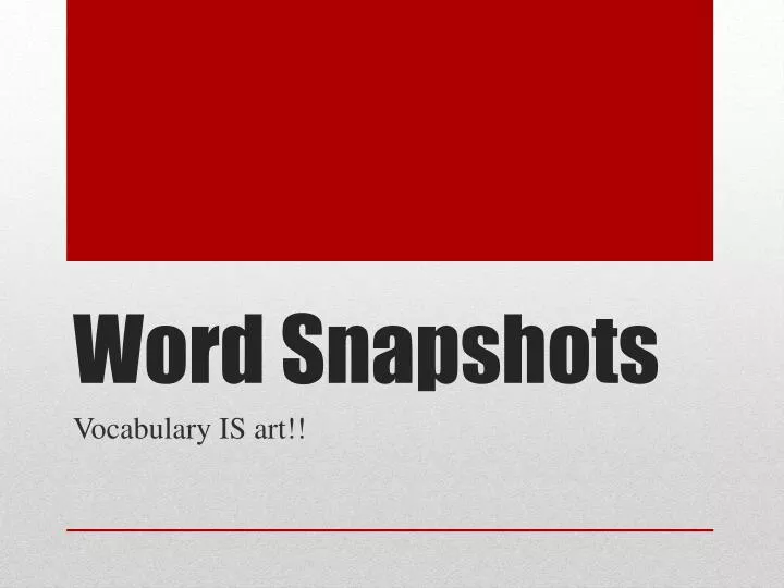 word snapshots