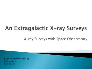 An Extragalactic X-ray Surveys