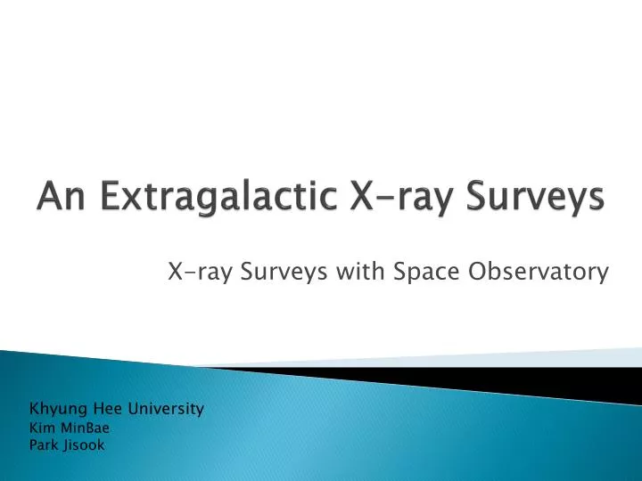 an extragalactic x ray surveys