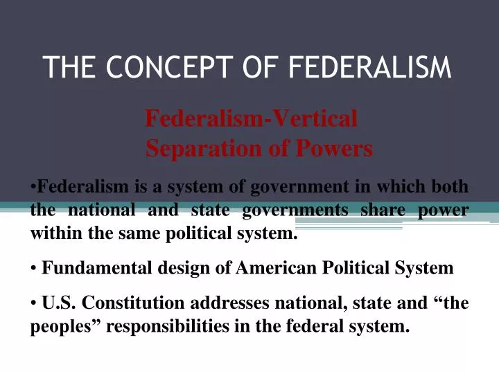 the concept of federalism