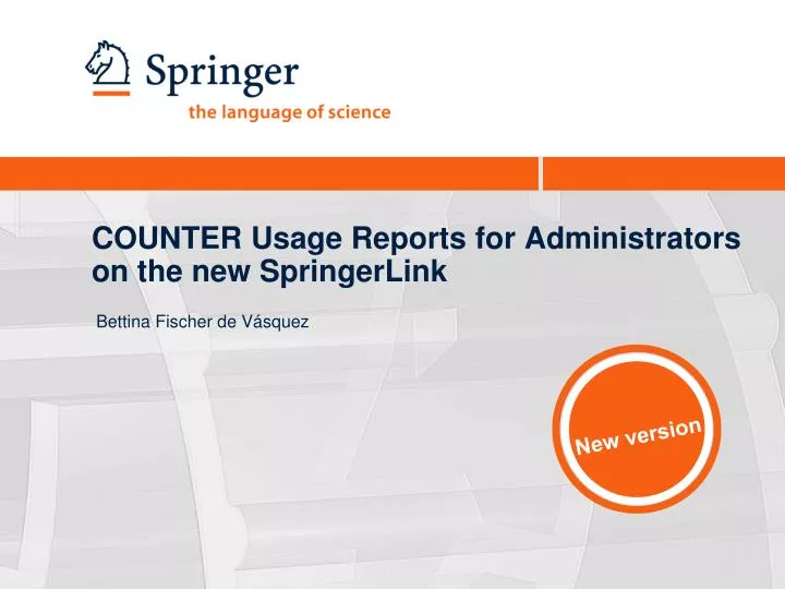 counter usage reports for administrators on the new springerlink