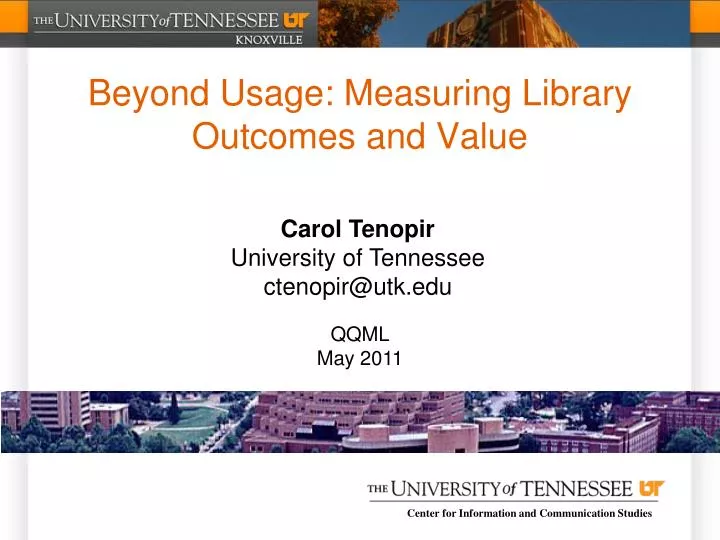 beyond usage measuring library outcomes and value