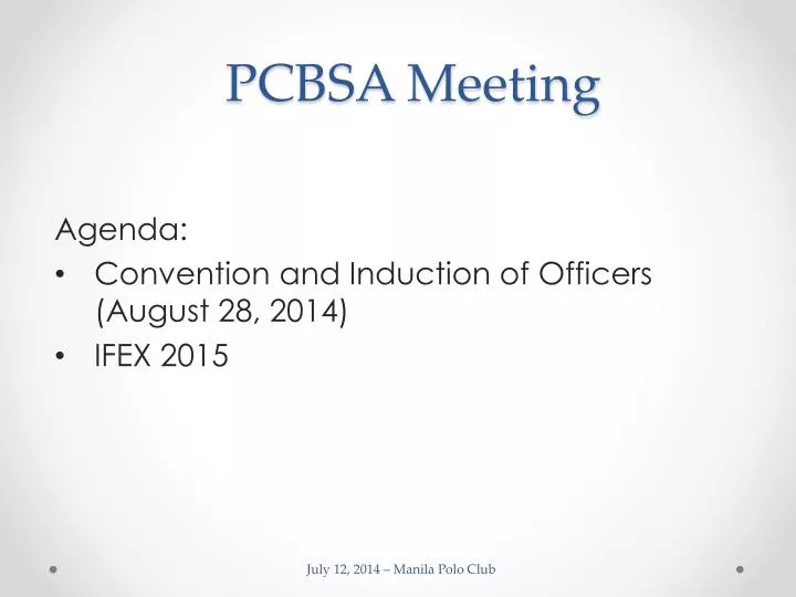 pcbsa meeting