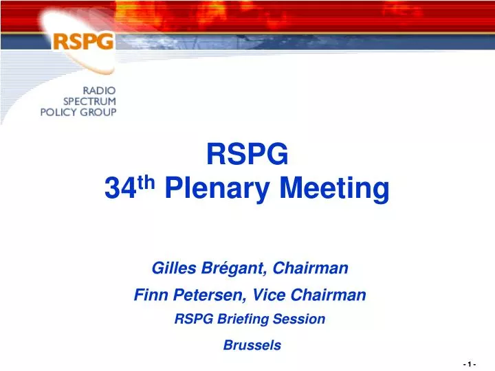 rspg 34 t h plenary meeting