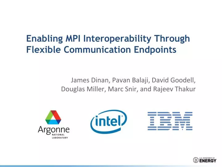 enabling mpi interoperability through flexible communication endpoints