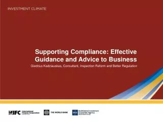 Supporting Compliance: Effective Guidance and Advice to Business