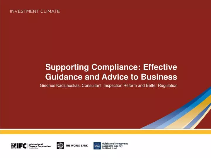 supporting compliance effective guidance and advice to business