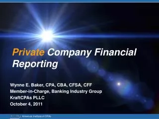 Private Company Financial Reporting