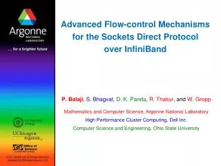 Advanced Flow-control Mechanisms for the Sockets Direct Protocol over InfiniBand