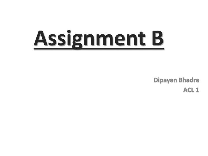 assignment b