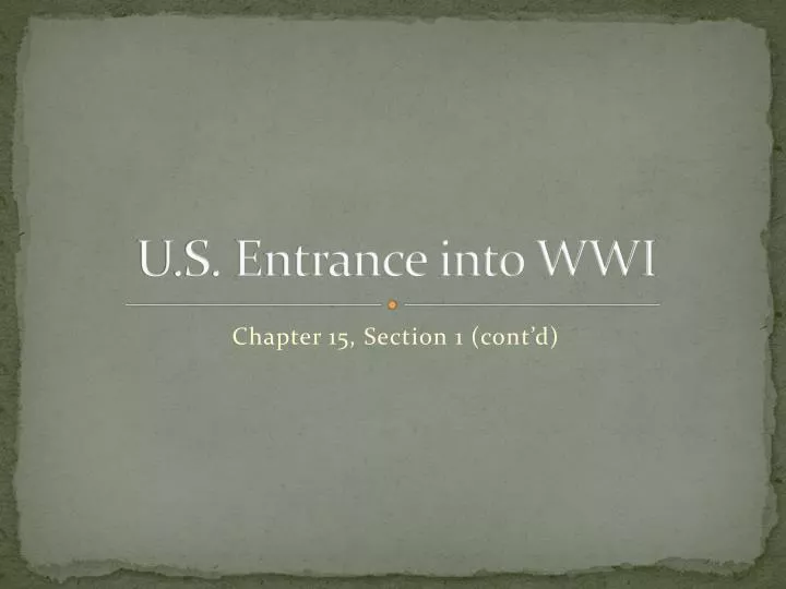 u s entrance into wwi