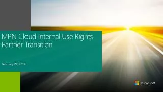 MPN Cloud Internal Use Rights Partner Transition