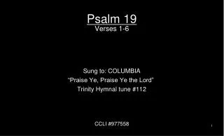Psalm 19 Verses 1-6
