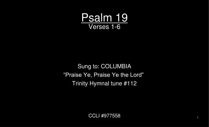 psalm 19 verses 1 6