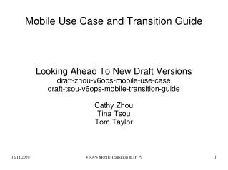 Mobile Use Case and Transition Guide