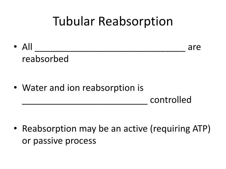 tubular reabsorption