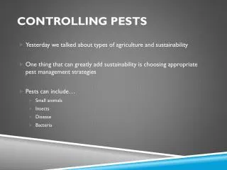 Controlling Pests