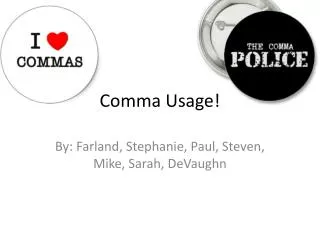 Comma Usage!