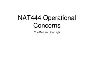 NAT444 Operational Concerns