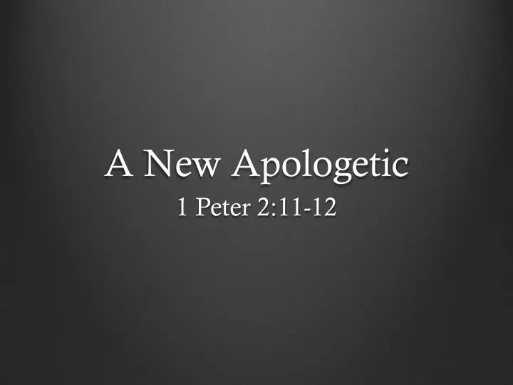 a new apologetic