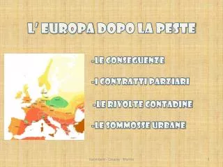 L’ europa dopo la peste