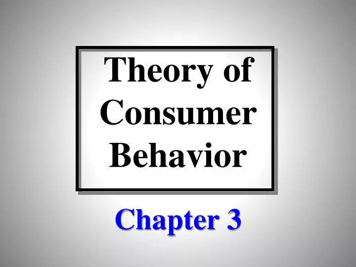 theory of consumer behavior