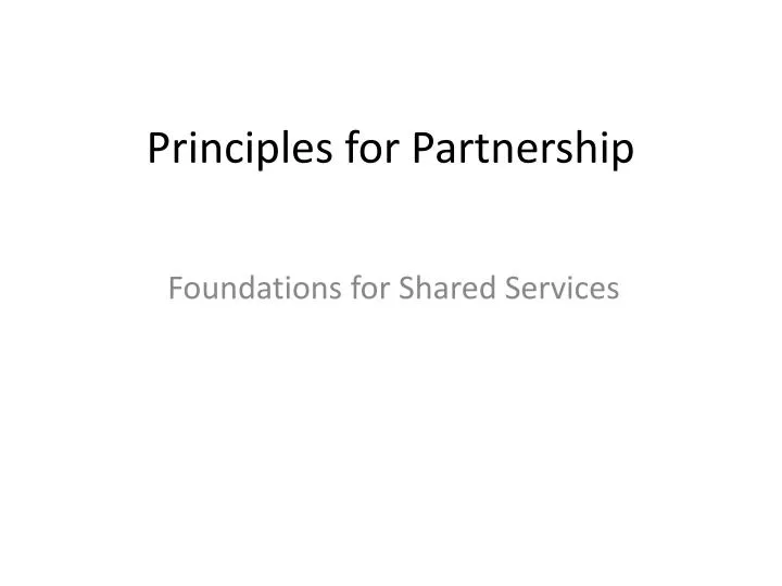 principles for partnership