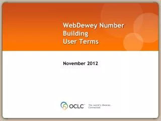 WebDewey Number Building User Terms