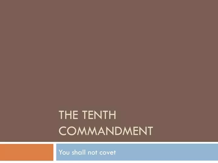 the tenth commandment