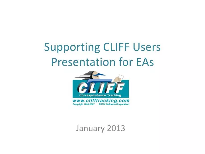 supporting cliff users presentation for eas