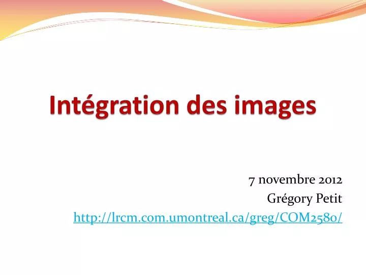 int gration des images