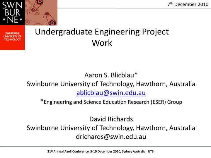 undergraduate engineering project work