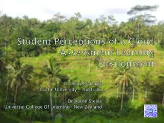 Student Perceptions of a Cloud Assessment Learning Environment
