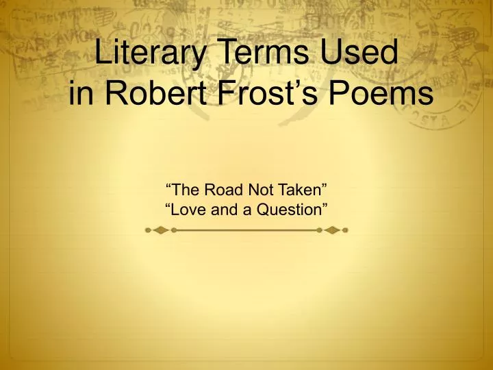 literary terms used in robert frost s poems