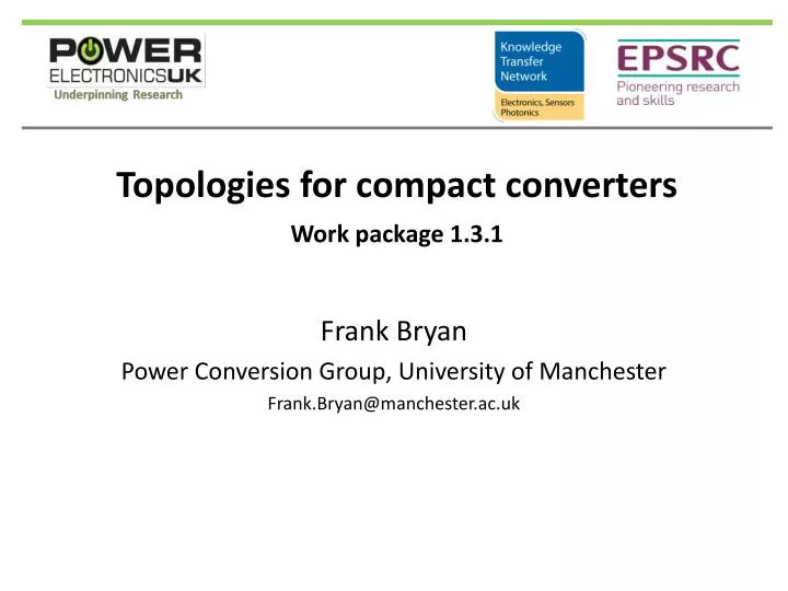 topologies for compact converters