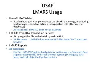 usaf lmars usage