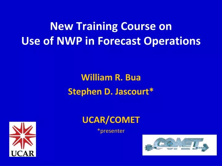 new training course on use of nwp in forecast operations