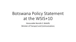 Botswana Policy Statement at the WSIS+10