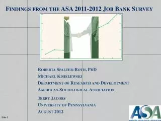 Findings from the ASA 2011-2012 Job Bank Survey