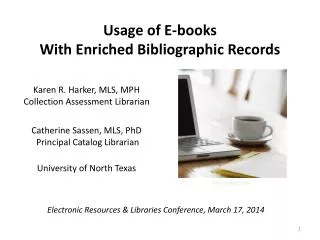 Usage of E-books With Enriched Bibliographic Records
