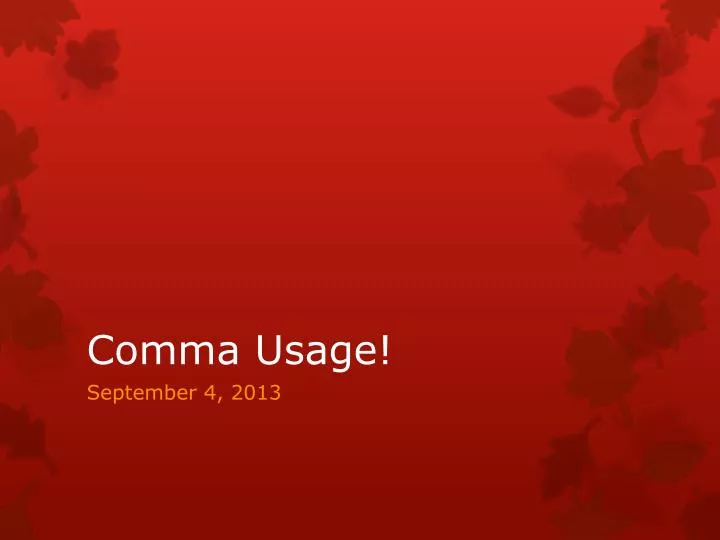 comma usage