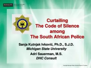 Curtailing The Code of Silence among The South African Police
