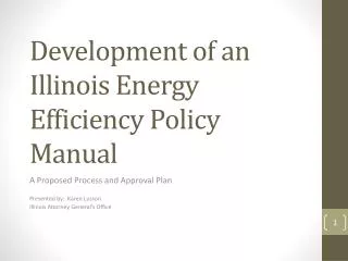 Development of an Illinois Energy Efficiency Policy Manual