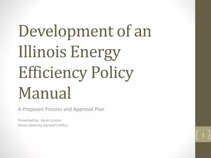 development of an illinois energy efficiency policy manual