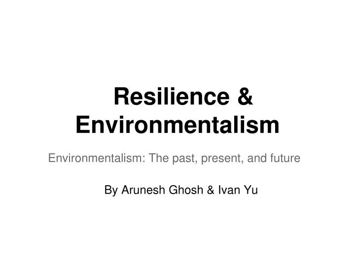 resilience environmentalism