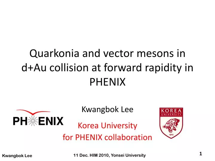 quarkonia and vector mesons in d au collision at forward rapidity in phenix