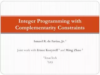Integer Programming with Complementarity Constraints