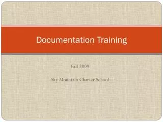 Documentation Training