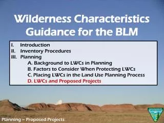 Wilderness Characteristics Guidance for the BLM