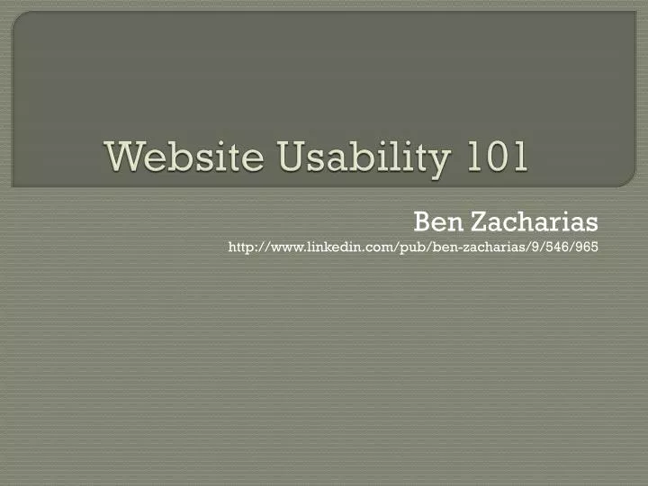 website usability 101